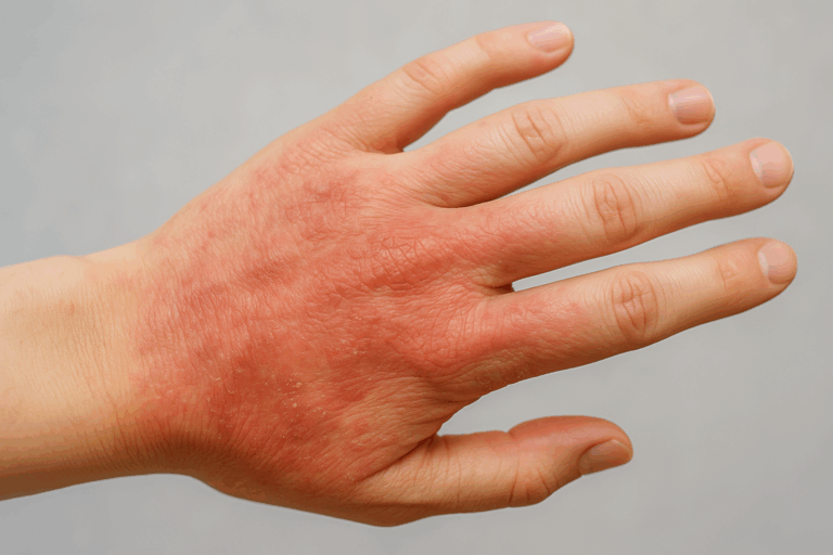 Stress Ausschlag Hand