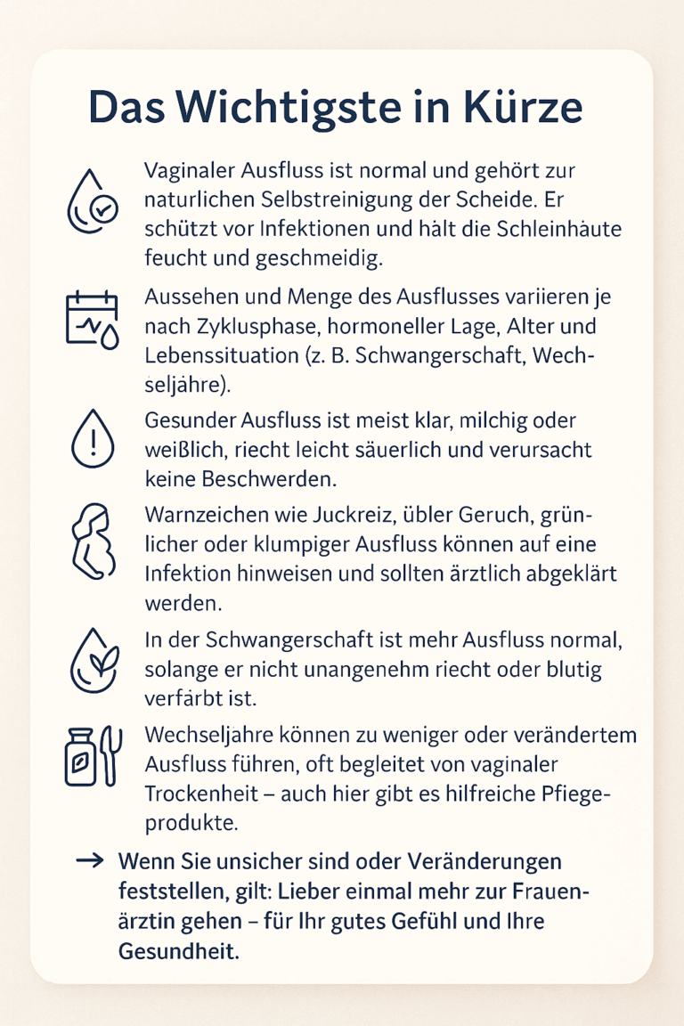 Ausfluss - Das Wichtigste in Kürze
