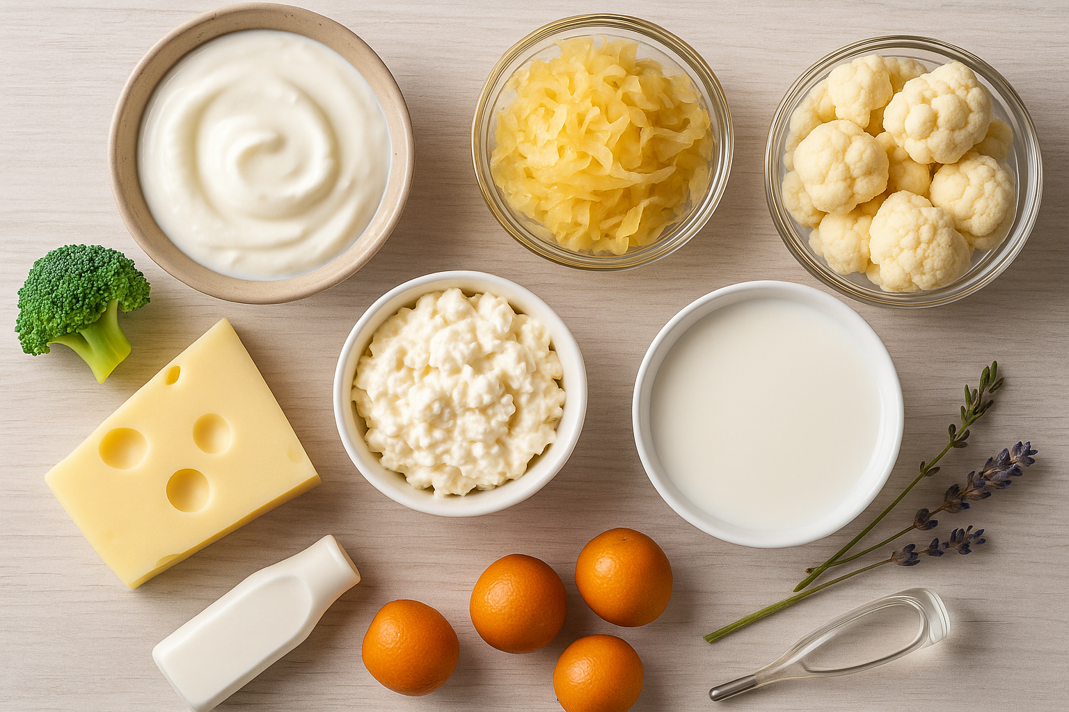 Probiotische Lebensmittel wie Joghurt, Kefir, Kimchi und Kombucha – natürliche Helfer für eine gesunde Darmflora